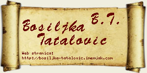 Bosiljka Tatalović vizit kartica